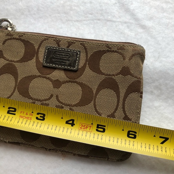 Vintage Coach Classic All Over Print Tan Earth Tone Wallet Bag - Picture 5 of 5